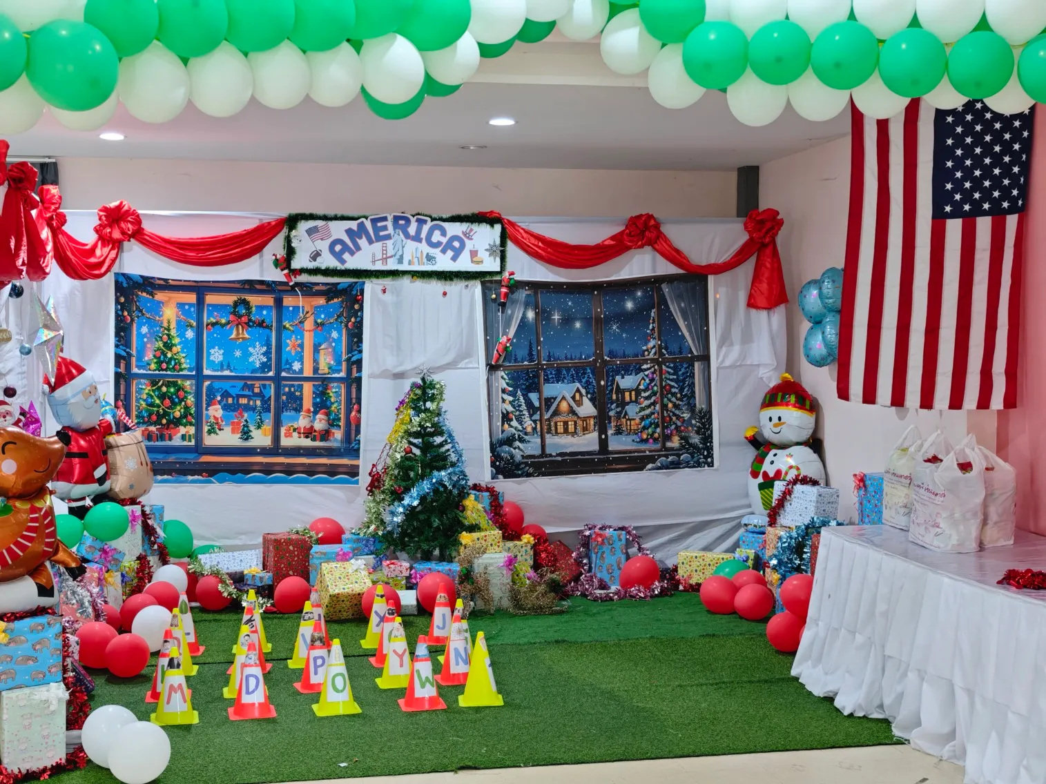 the both me and a teacher at achiwa organized putting together.