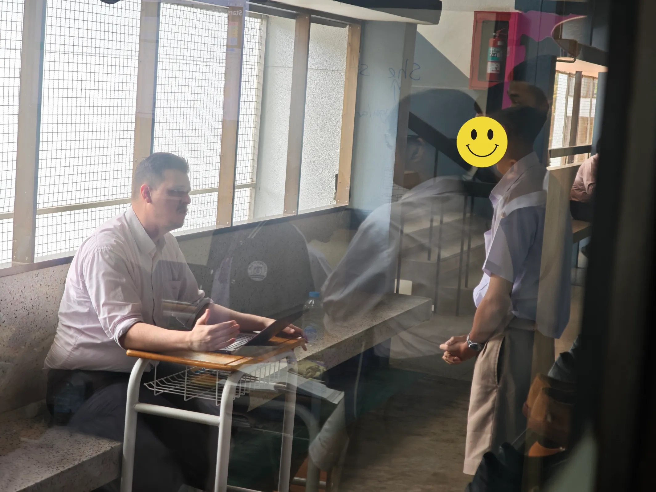 everyone taking the test for advanced english speaking and listening. we practiced this one a lot.