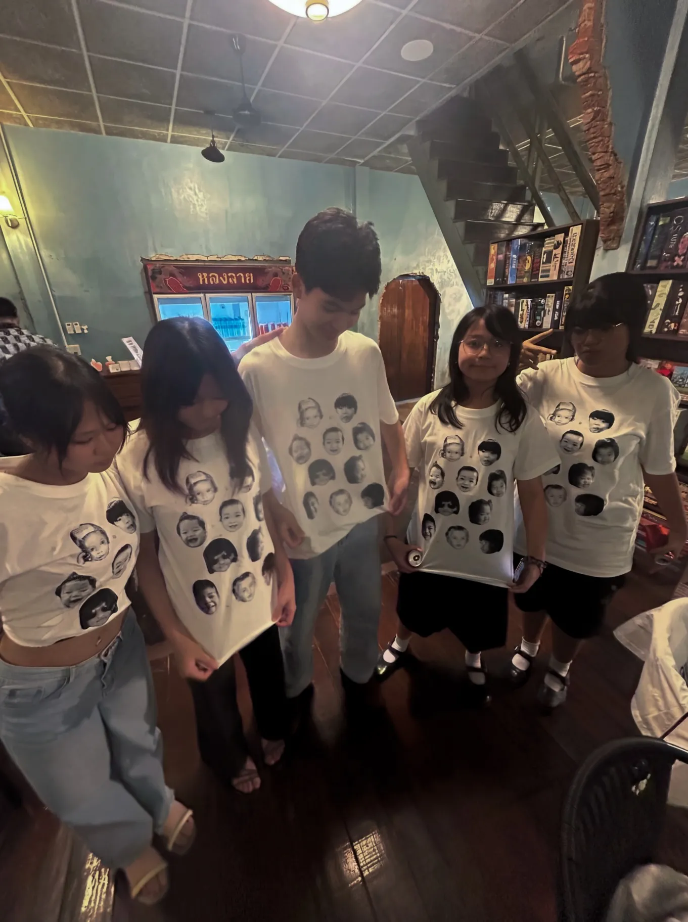 all of us in the new shirts