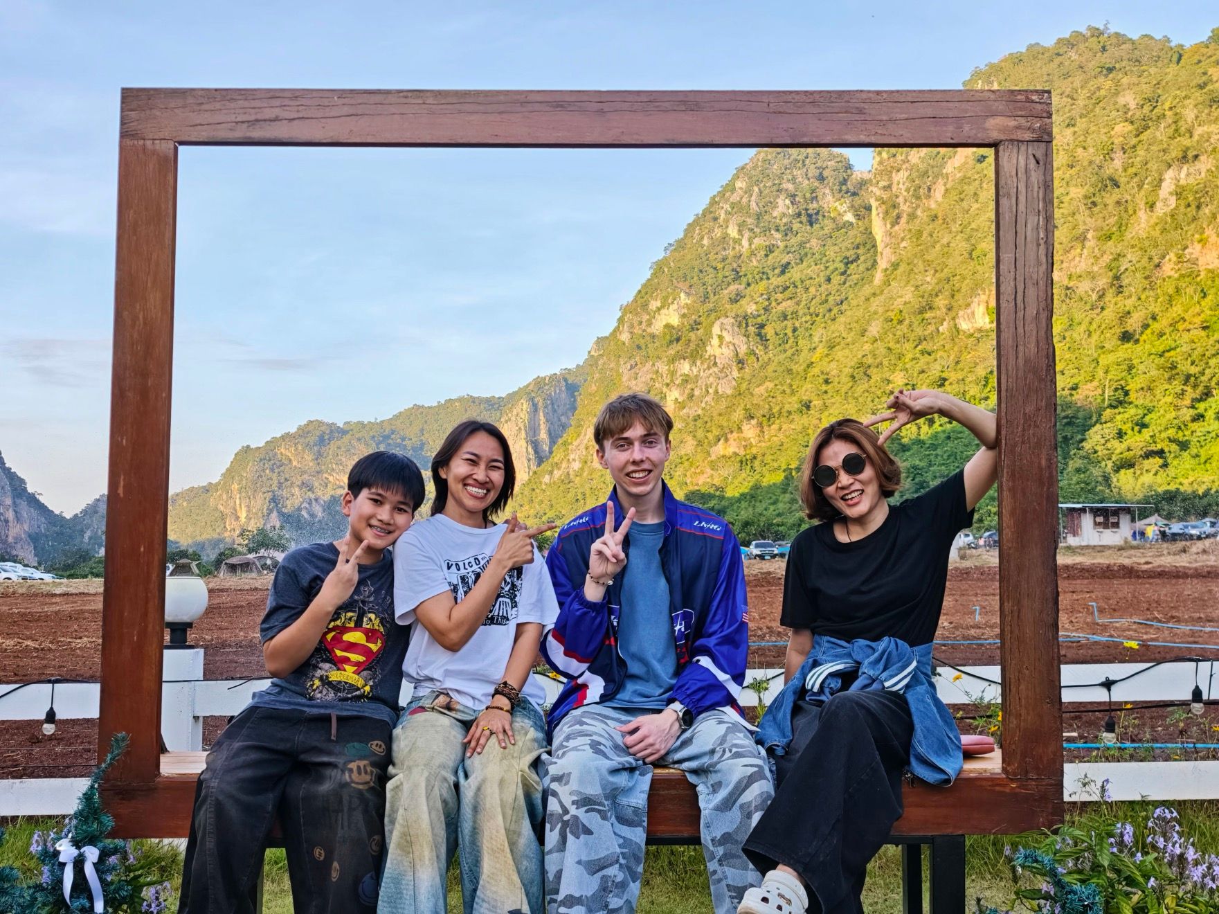 the view from uthaithani. tonboon and asci to the left of me, mae oh to the right